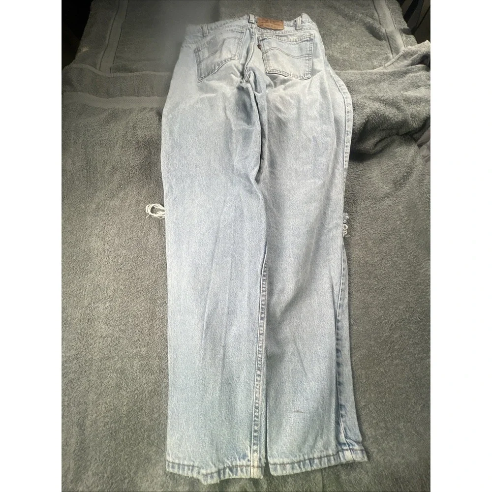 Vintage 90s Levi's 550 Distressed Mens Jeans, 36W 34L, Relaxed Fit Tapered‎ Leg